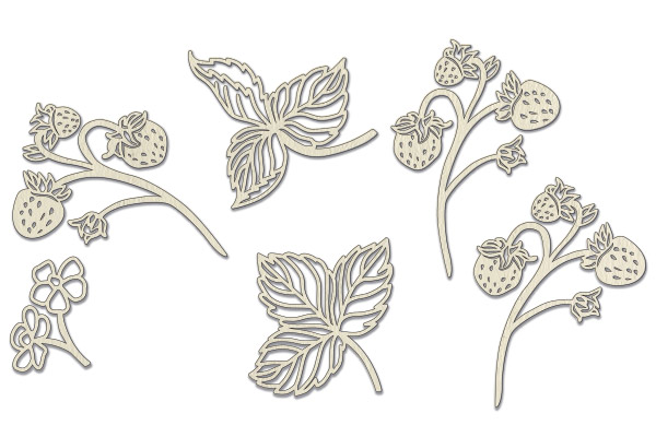 Набір чіпбордів, Summer botanical diary, # 695, бежевий, 10х15 см, Фабрика Декору