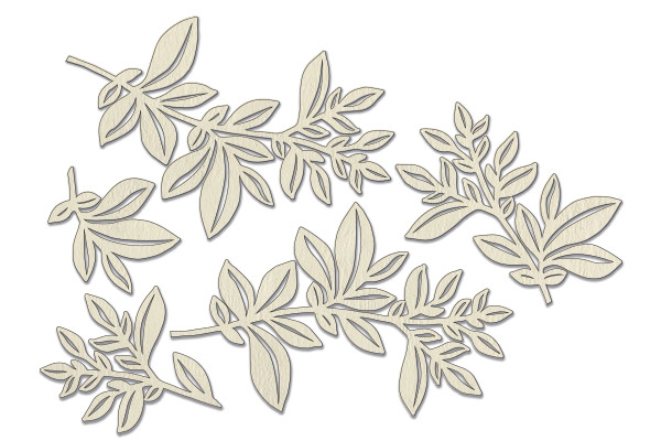 Набір чіпбордів, Summer botanical diary, # 697, бежевий, 10х15 см, Фабрика Декору
