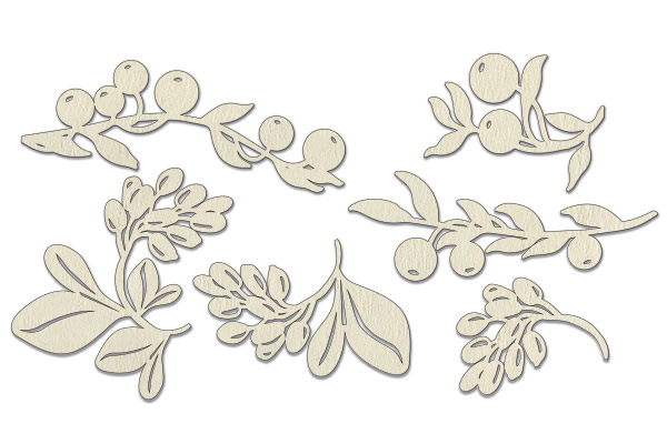 Набір чіпбордів, Summer botanical diary, # 698, бежевий, 10х15 см, Фабрика Декору