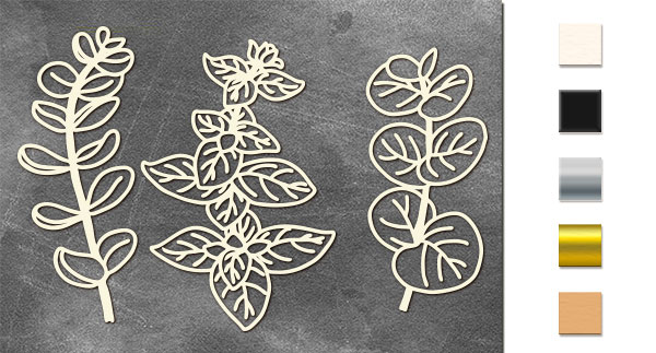 Набір чіпбордів, Summer botanical diary, # 703, бежевий, 10х15 см, Фабрика Декору