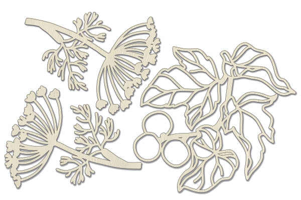 Набір чіпбордів, Summer botanical diary, # 704, бежевий, 10х15 см, Фабрика Декору