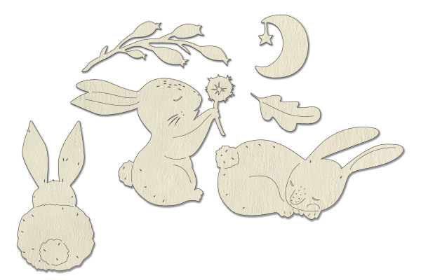 Набір чіпбордів, Sweet bunny, # 707, бежевий, 10х15 см, Фабрика Декору