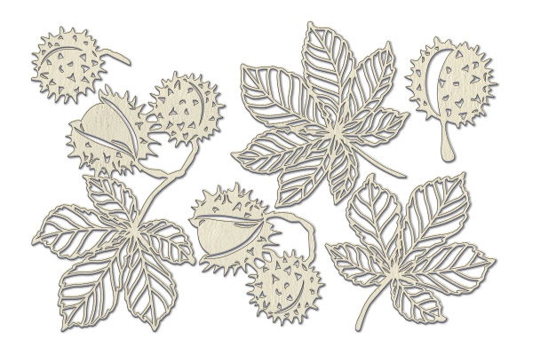 Набір чіпбордів, Autumn botanical diary, # 735, бежевий, 10х15 см, Фабрика Декору