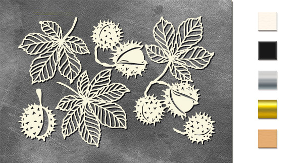 Набір чіпбордів, Autumn botanical diary, # 735, бежевий, 10х15 см, Фабрика Декору