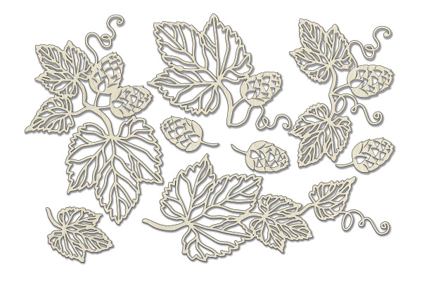 Набор чипбордов, Autumn botanical diary, #740, бежевый, 10х15 см, Фабрика Декора