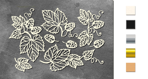 Набор чипбордов, Autumn botanical diary, #740, бежевый, 10х15 см, Фабрика Декора