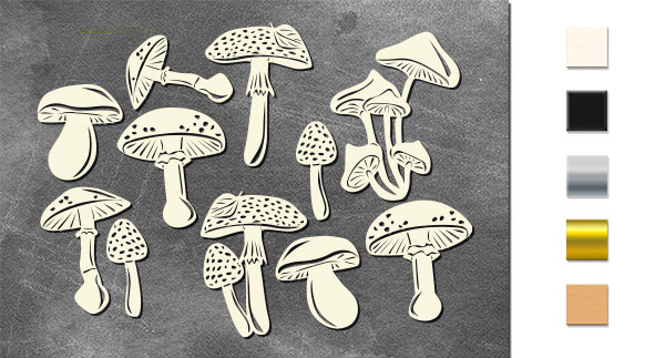Набір чіпбордів, Autumn botanical diary, # 742, бежевий, 10х15 см, Фабрика Декору