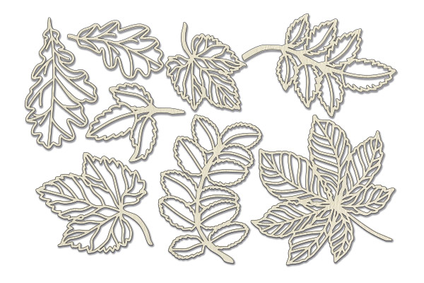 Набір чіпбордів, Autumn botanical diary, # 743, бежевий, 10х15 см, Фабрика Декору