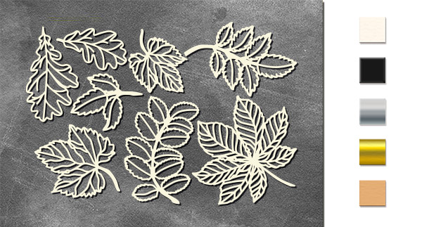 Набір чіпбордів, Autumn botanical diary, # 743, бежевий, 10х15 см, Фабрика Декору