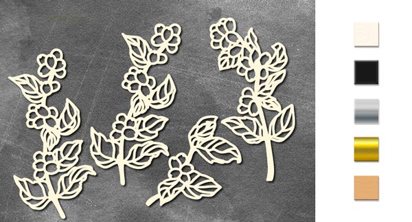 Набор чипбордов, Winter botanical diary, #755 бежевый, 10х15 см, Фабрика Декора