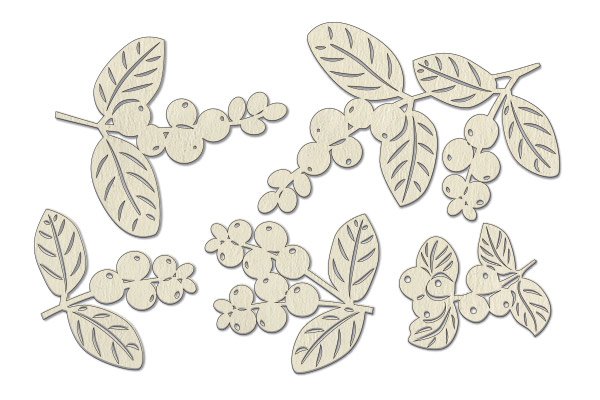 Набор чипбордов, Winter botanical diary, #756 бежевый, 10х15 см, Фабрика Декора