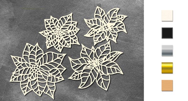 Набор чипбордов, Winter botanical diary, #757 бежевый, 10х15 см, Фабрика Декора