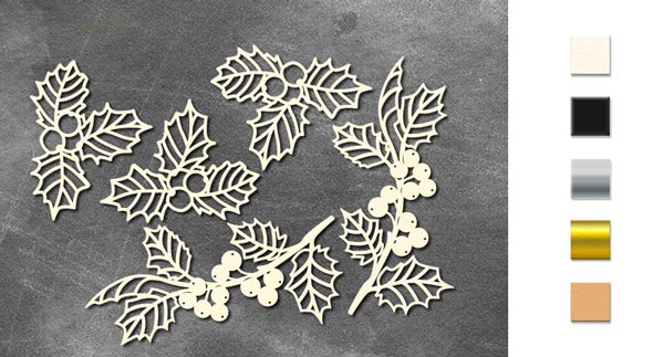Набор чипбордов, Winter botanical diary, #763 бежевый, 10х15 см, Фабрика Декора