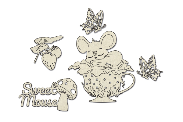 Набір чіпбордів Happy mouse day 10х15 см #785, Фабрика Декору