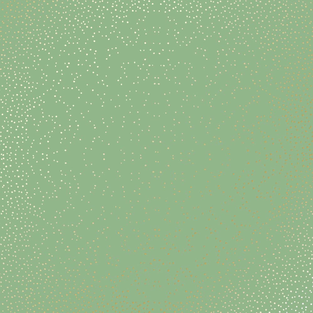 Лист одностороннього паперу з фольгуванням Golden Mini Drops, color Avocado 30,5х30,5 см, Фабрика Декору