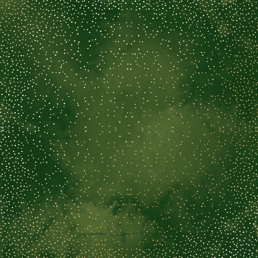 Лист одностороннього паперу з фольгуванням Golden Mini Drops, color Green aquarelle 30,5х30,5 см, Фабрика Декору