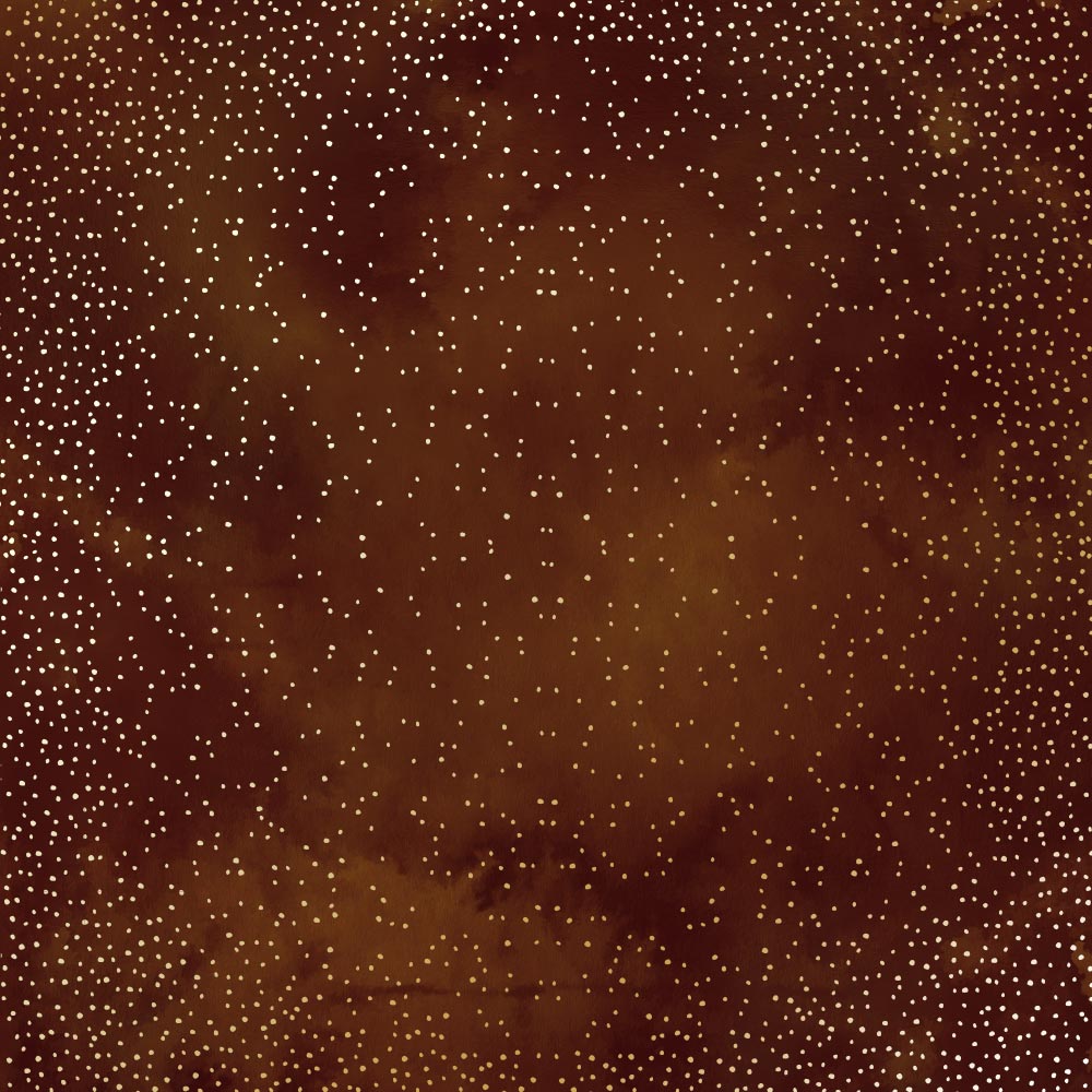 Лист односторонней бумаги с фольгированием Golden Mini Drops, color Brown aquarelle 30,5х30,5 см, Фабрика Декора