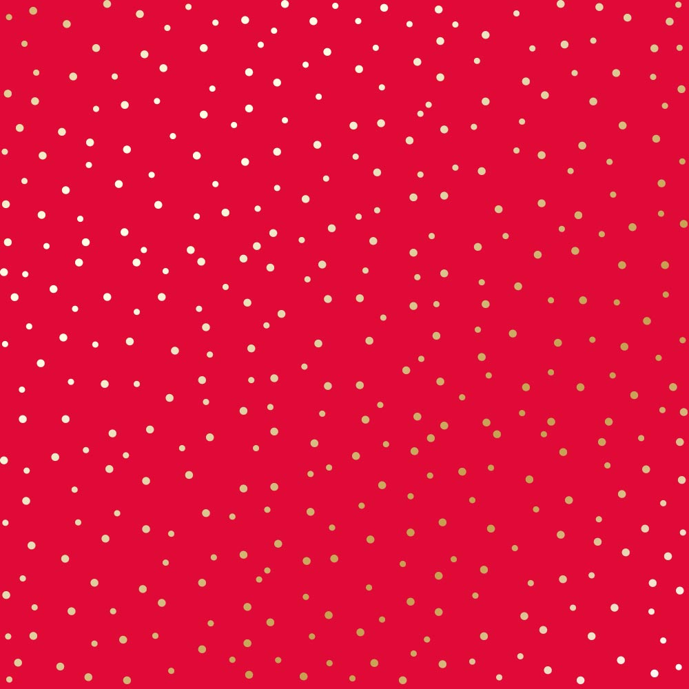 Лист одностороннього паперу з фольгуванням Golden Drops, color Poppy red 30,5х30,5 см, Фабрика Декору