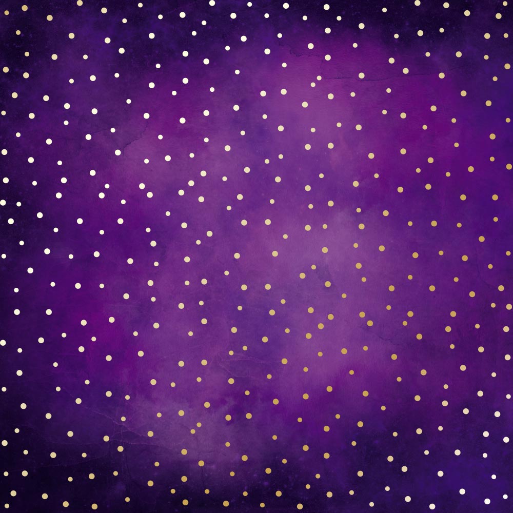 Лист одностороннього паперу з фольгуванням Golden Drops, color Violet aquarelle 30,5х30,5 см, Фабрика Декору