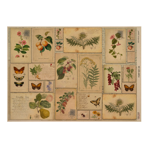 Аркуш крафт паперу з малюнком Botanical backgrounds #04, 42x29,7 см, Фабрика Декору