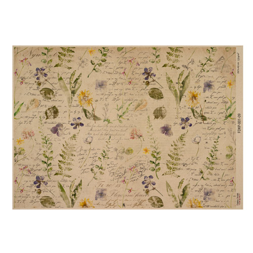 Аркуш крафт паперу з малюнком Botanical backgrounds #09, 42x29,7 см, Фабрика Декору