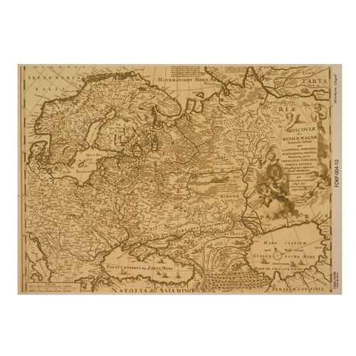 Набір одностороннього крафт-паперу для скрапбукінгу Maps of the seas and continents 42x29,7 см, 10 аркушів, Фабрика декору