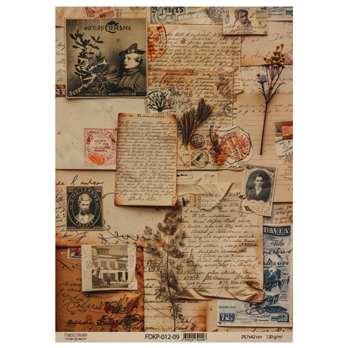 Набор крафт бумаги с рисунком Naturalist Notes 10 листов, 42x29,7 см, Фабрика Декора