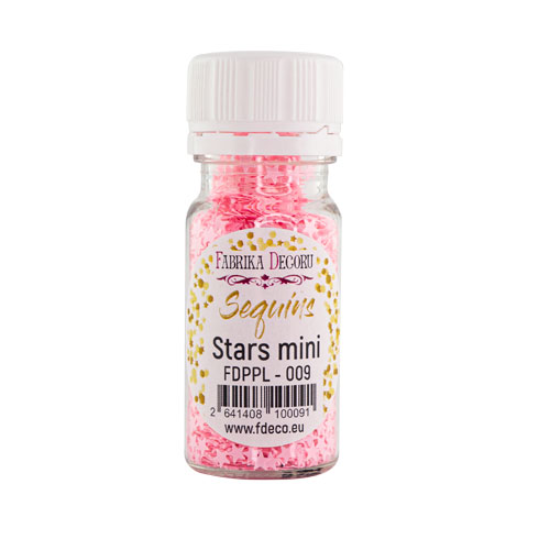 Паєтки Stars mini - 009, 20 гр, 30 мл, рожевий, Фабрика Декору
