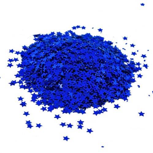 Паєтки Stars mini - 017, 20 гр, 30 мл, яскраво-синій, металік, Фабрика Декору