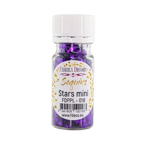 Паєтки Stars mini - 018, 20 гр, 30 мл, фіолетовий, Фабрика Декору