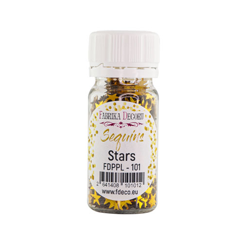 Паєтки Stars - 101, 20 гр, 30 мл, золото, Фабрика Декору