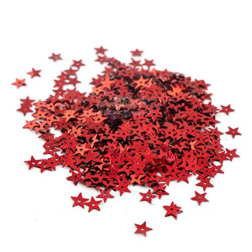 Паєтки Stars - 115, 20 гр, 30 мл, червоний, металік, Фабрика Декору
