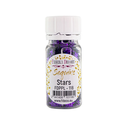 Паєтки Stars - 118, 20 гр, 30 мл, фіолетовий, Фабрика Декору