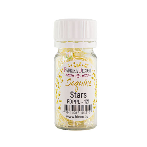 Паєтки Stars - 121, 20 гр, 30 мл, кремовий, перламутр, Фабрика Декору