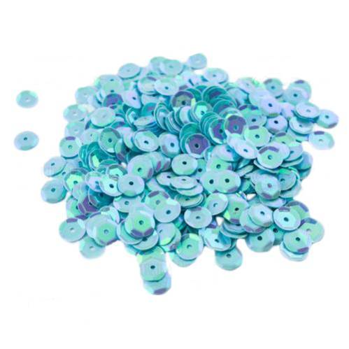 Пайетки Round rosettes - 203, 20 гр, 30 мл, голубой, радужный перламутр, Фабрика Декора