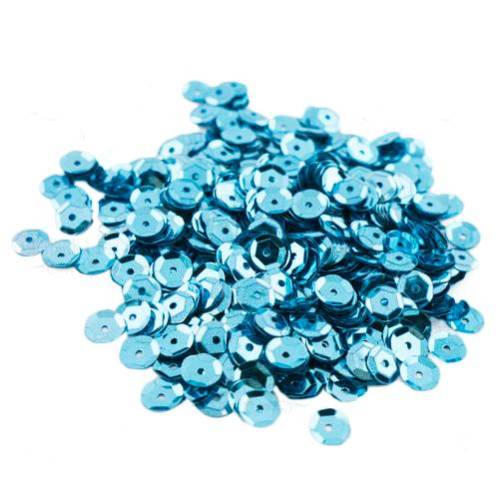 Паєтки Round rosettes - 206, 20 гр, 30 мл, блакитний, металік, Фабрика Декору
