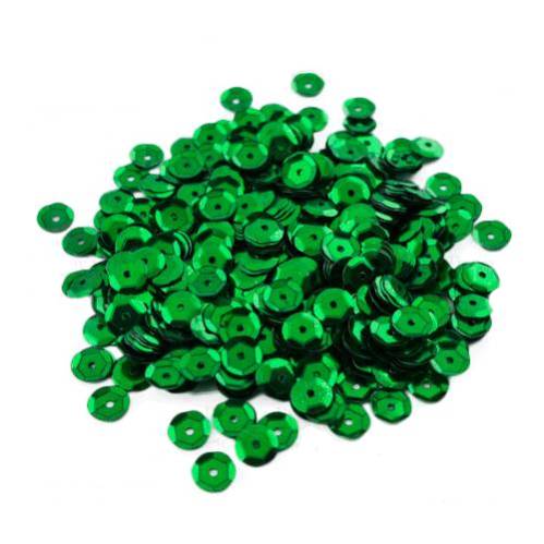 Паєтки Round rosettes - 215, 20 гр, 30 мл, зелений, металік, Фабрика Декору
