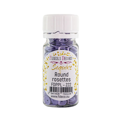 Паєтки Round rosettes - 222, 20 гр, 30 мл, лавандовий, Фабрика Декору