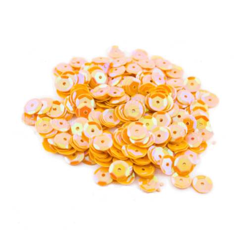 Пайетки Round rosettes - 224, 20 гр, 30 мл, оранжевый, радужный перламутр, Фабрика Декора