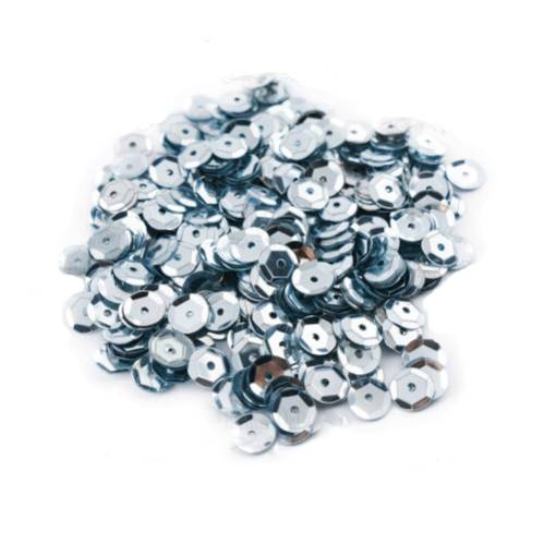 Паєтки Round rosettes - 228, 20 гр, 30 мл, срібло, Фабрика Декору