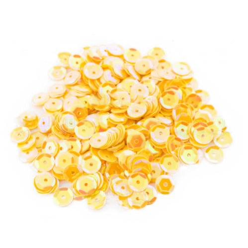 Паєтки Round rosettes - 230, 20 гр, 30 мл, жовтий, райдужний перламутр, Фабрика Декору