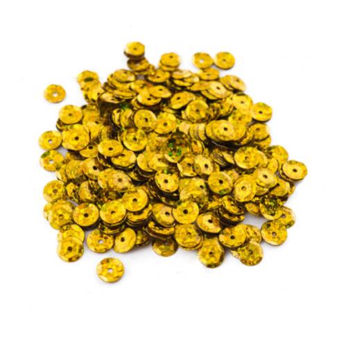 Пайетки Round rosettes - 233, 20 гр, 30 мл, мерцающее золото, Фабрика Декора