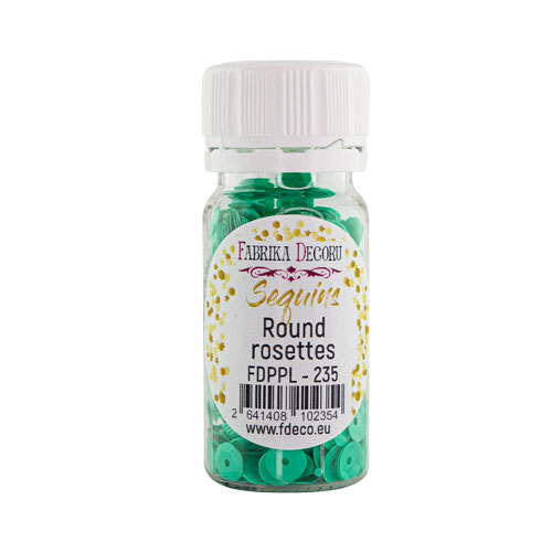 Паєтки Round rosettes - 235, 20 гр, 30 мл, аквамарин, Фабрика Декору
