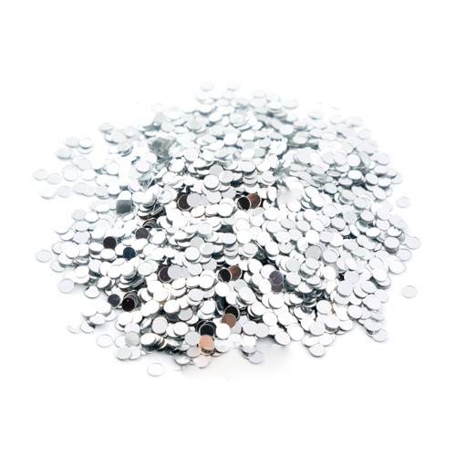 Паєтки Round flat - 405, 20 гр, 30 мл, срібло, Фабрика Декору