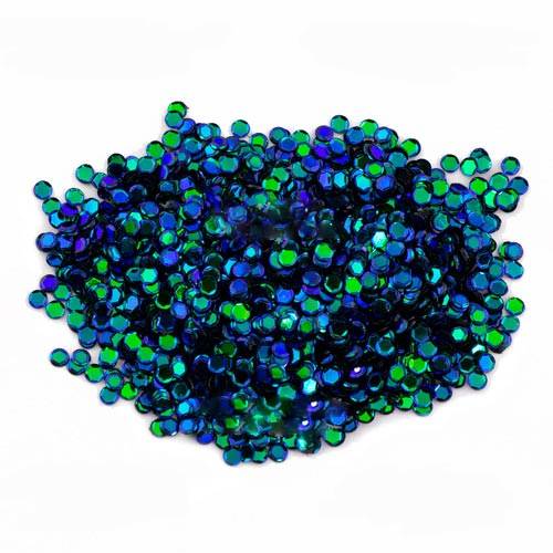 Паєтки Round rosettes mini - 504, 20 гр, 30 мл, темно-синій, зелений перламутр, Фабрика Декору