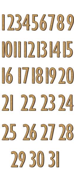 Набір декоративних елементів # 176, Цифри, 27х10 см, 3 мм, Фабрика Декору
