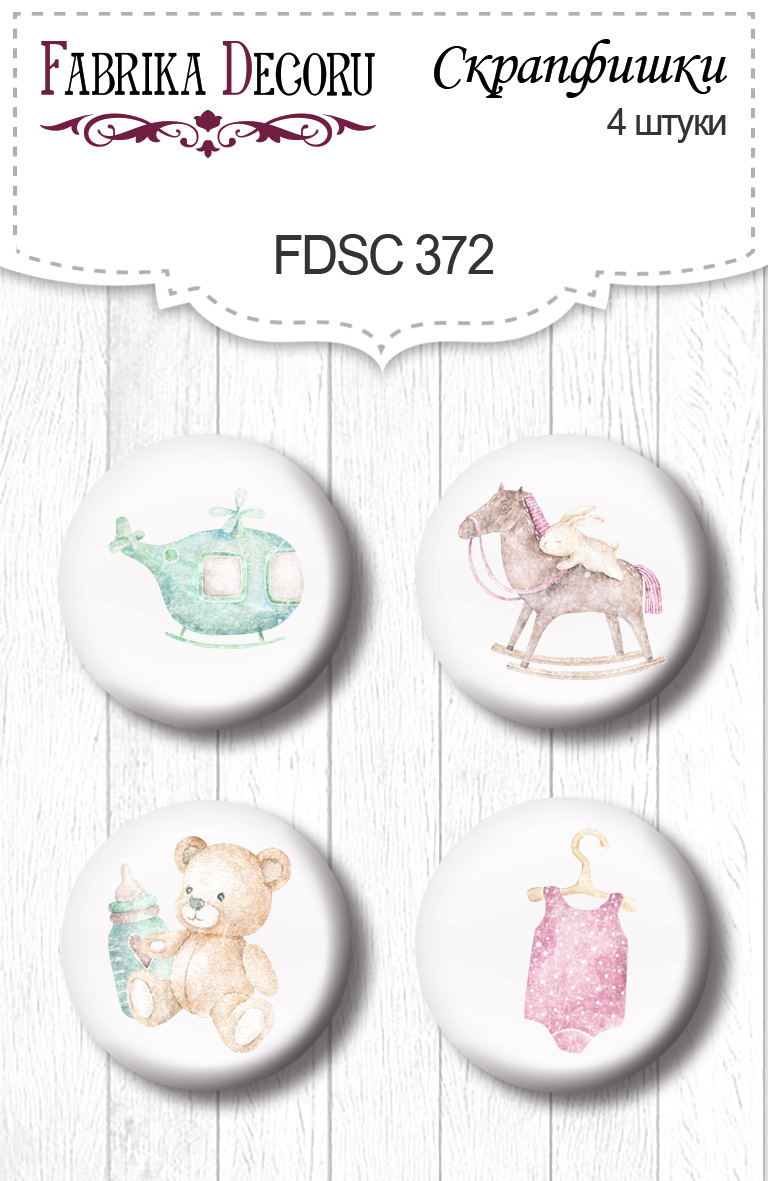 Скрапфишки набор 4шт Dreamy baby girl 1" #372, Фабрика Декора