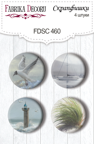 Скрапфішки набір, 4 шт, Memories of the sea # 460, Фабрика Декору