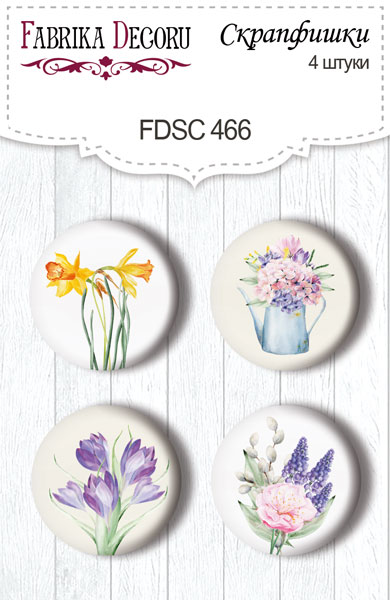 Скрапфішки набір, 4 шт, Tender spring # 466, Фабрика Декору