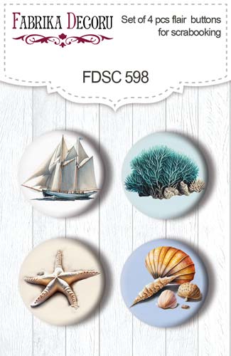 Скрапфішки набір 4шт Sea of dreams #598, Фабрика Декору